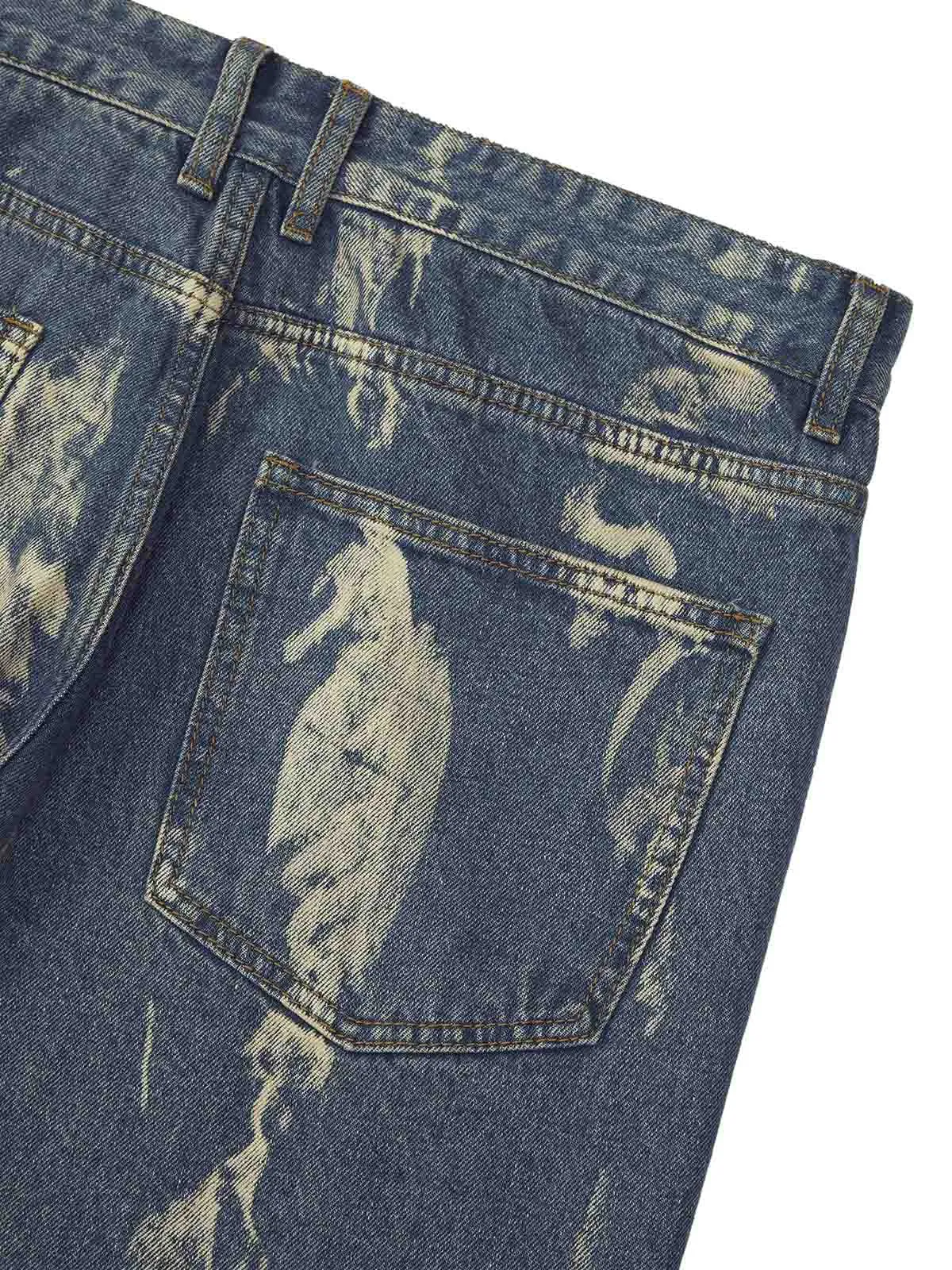 1984 Lightning Flying Tie-Dye Hip-Hop Jeans