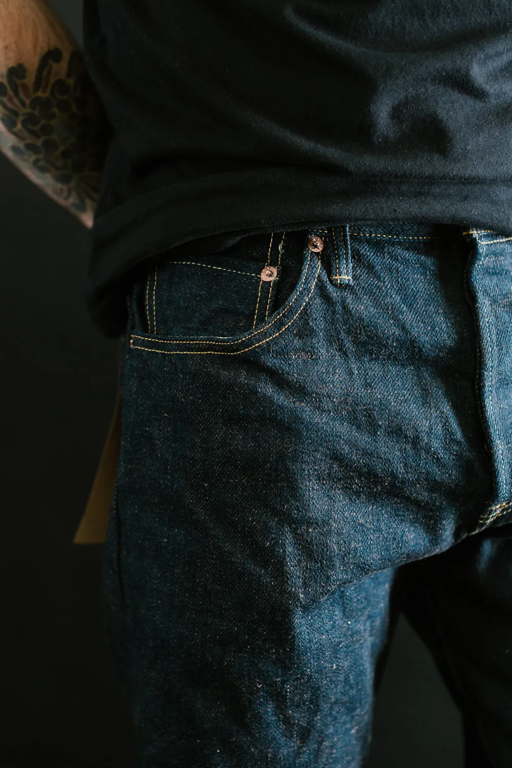 246ZR-KAKBR - 20oz "Secret Kabuki Kakishibu Brown" Selvedge Denim - Neat Straight Fit