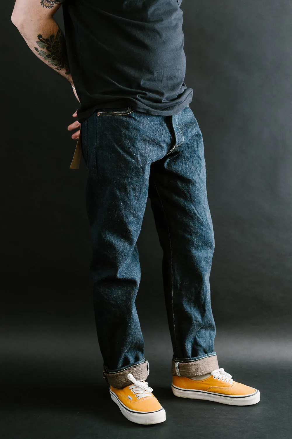 246ZR-KAKBR - 20oz "Secret Kabuki Kakishibu Brown" Selvedge Denim - Neat Straight Fit