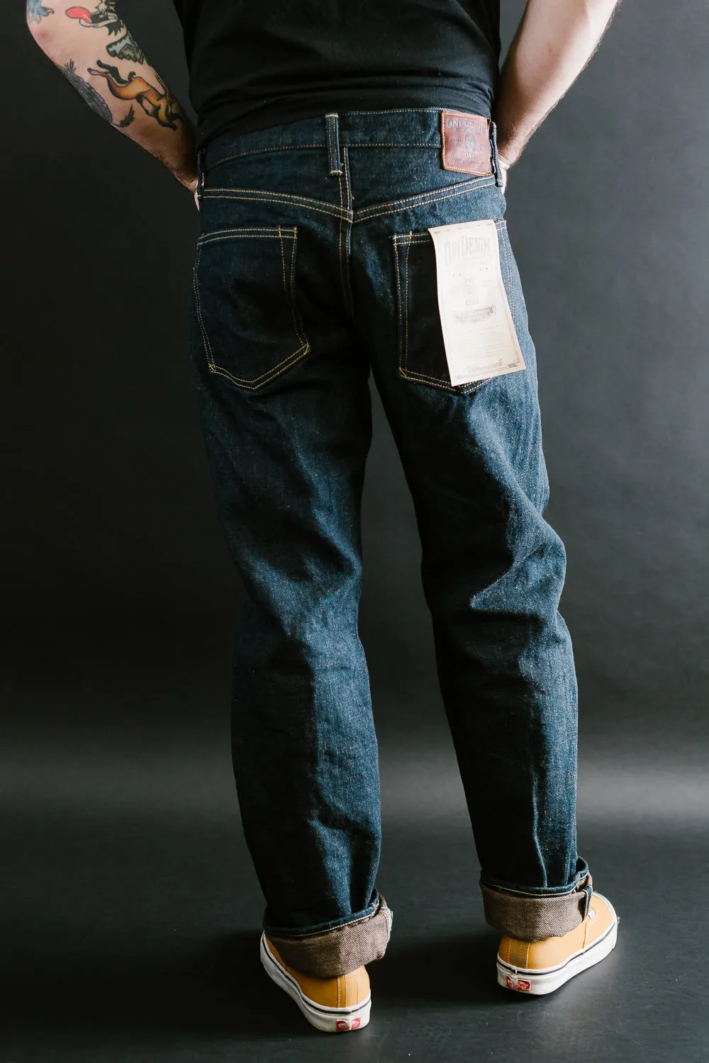 246ZR-KAKBR - 20oz "Secret Kabuki Kakishibu Brown" Selvedge Denim - Neat Straight Fit