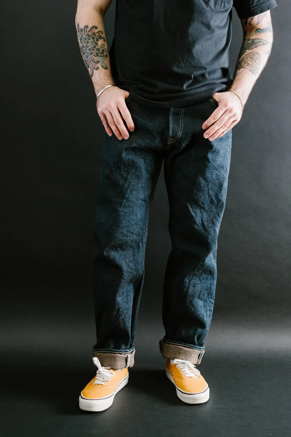 246ZR-KAKBR - 20oz "Secret Kabuki Kakishibu Brown" Selvedge Denim - Neat Straight Fit