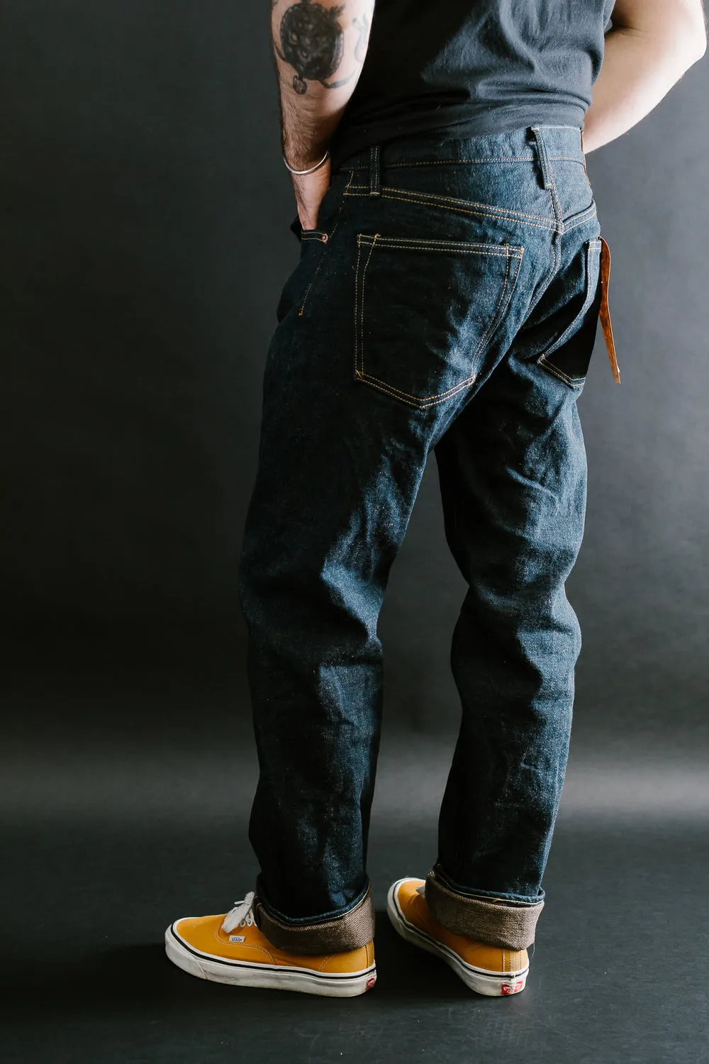 246ZR-KAKBR - 20oz "Secret Kabuki Kakishibu Brown" Selvedge Denim - Neat Straight Fit