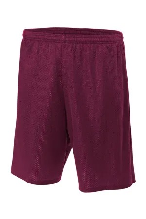 A4 Mens Moisture Wicking Tricot Mesh Shorts - Maroon