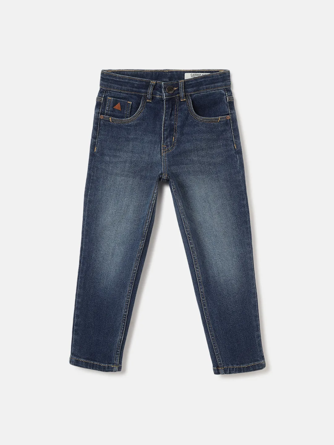 Blue Giraffe Boys Mid Blue Washed Carrot Fit Jeans