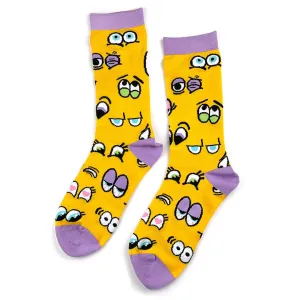 Cartoon Eyes Crew Socks