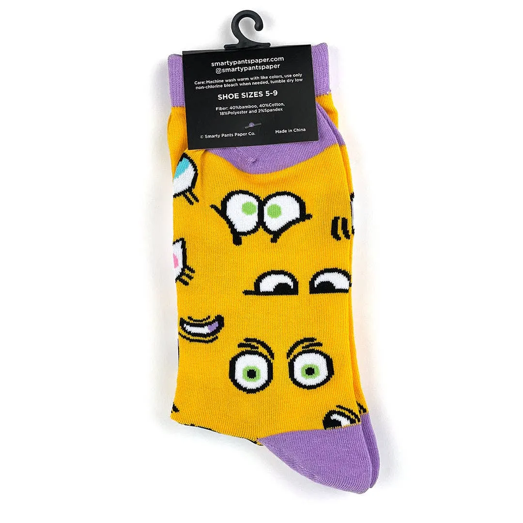 Cartoon Eyes Crew Socks