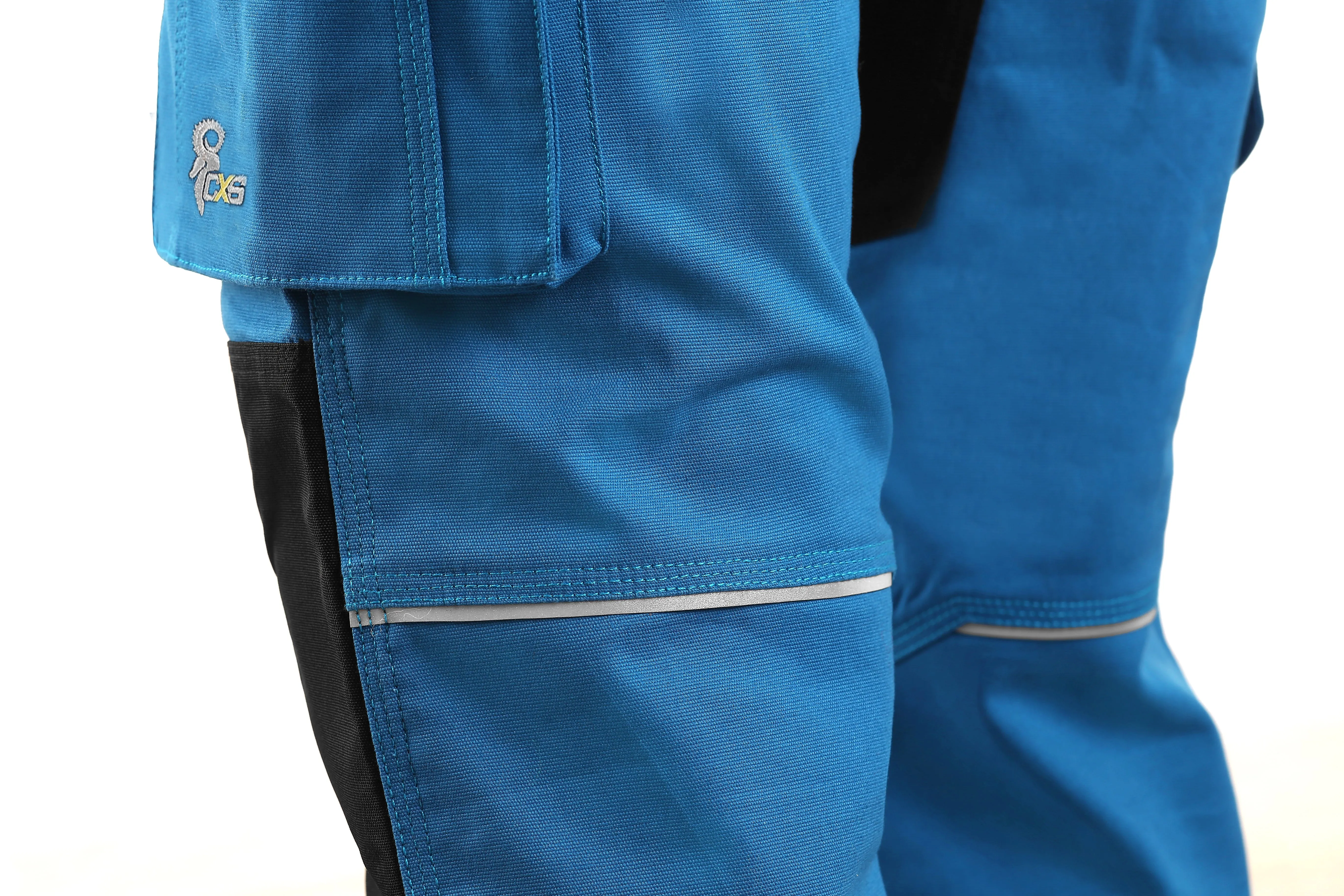 CXS STRETCH, BRIGHT BLUE-BLACK, WOMEN ́S WORKING PANTS WITH BIB