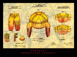 Football Protective Equipment Patent Art Poster Print - Patent Poster Co. 2000