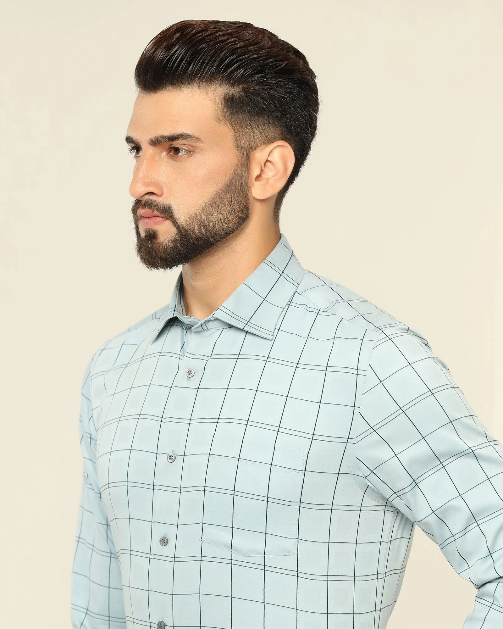 Formal Grey Check Shirt - Raul