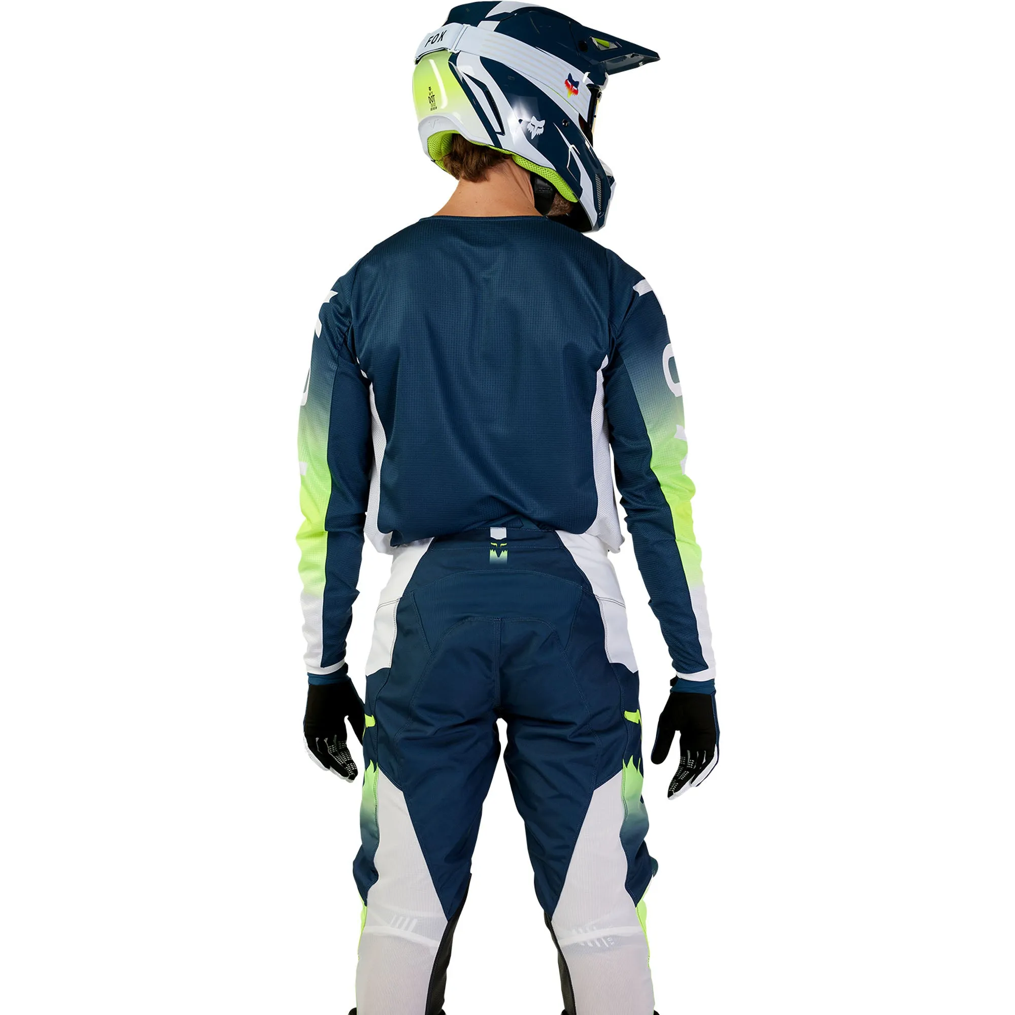 Fox Racing  Mens 180 Flora Offroad Jersey Moisture Wicking Drop-Tail Dark Indigo