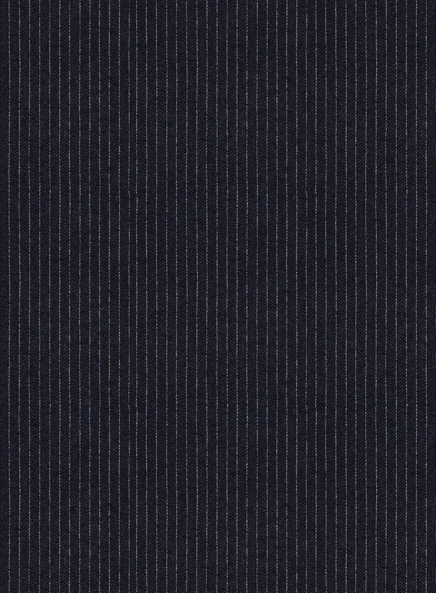 Italian Jague Blue Pinstripe Flannel Pants