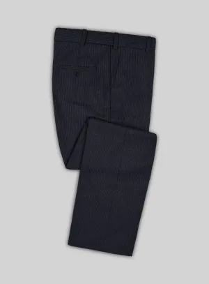 Italian Jague Blue Pinstripe Flannel Pants