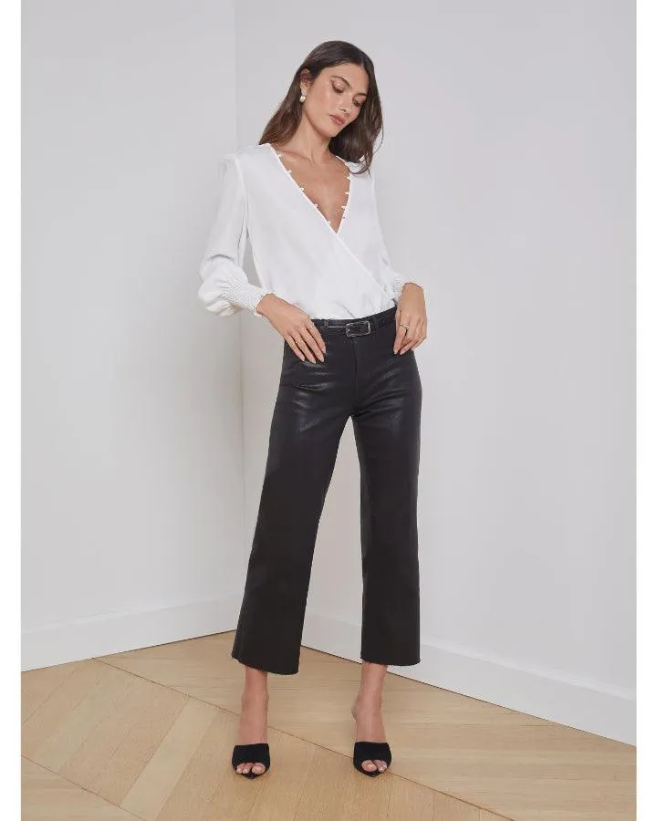 L’Agence Wanda Crop Wide Leg Coated Pant