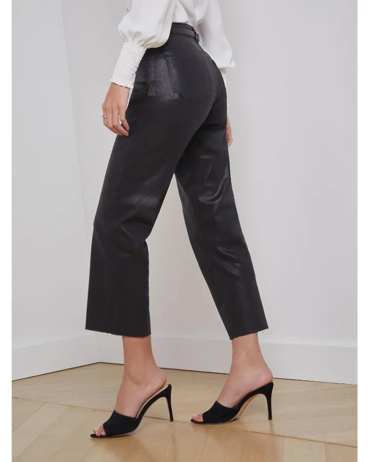 L’Agence Wanda Crop Wide Leg Coated Pant