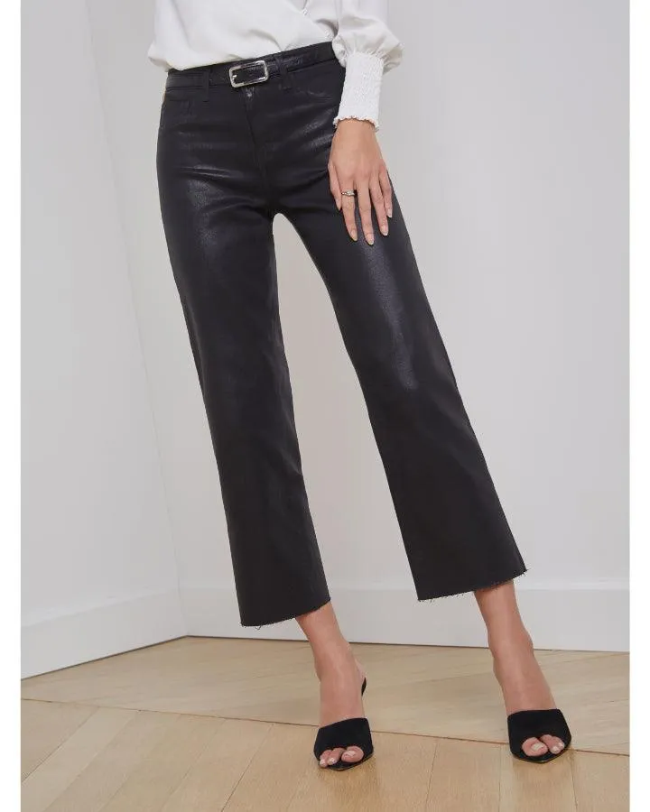 L’Agence Wanda Crop Wide Leg Coated Pant