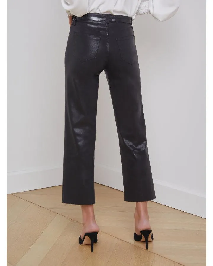 L’Agence Wanda Crop Wide Leg Coated Pant