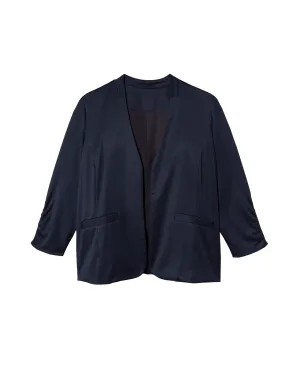 Meredith Ruched Sleeve Blazer | Navy