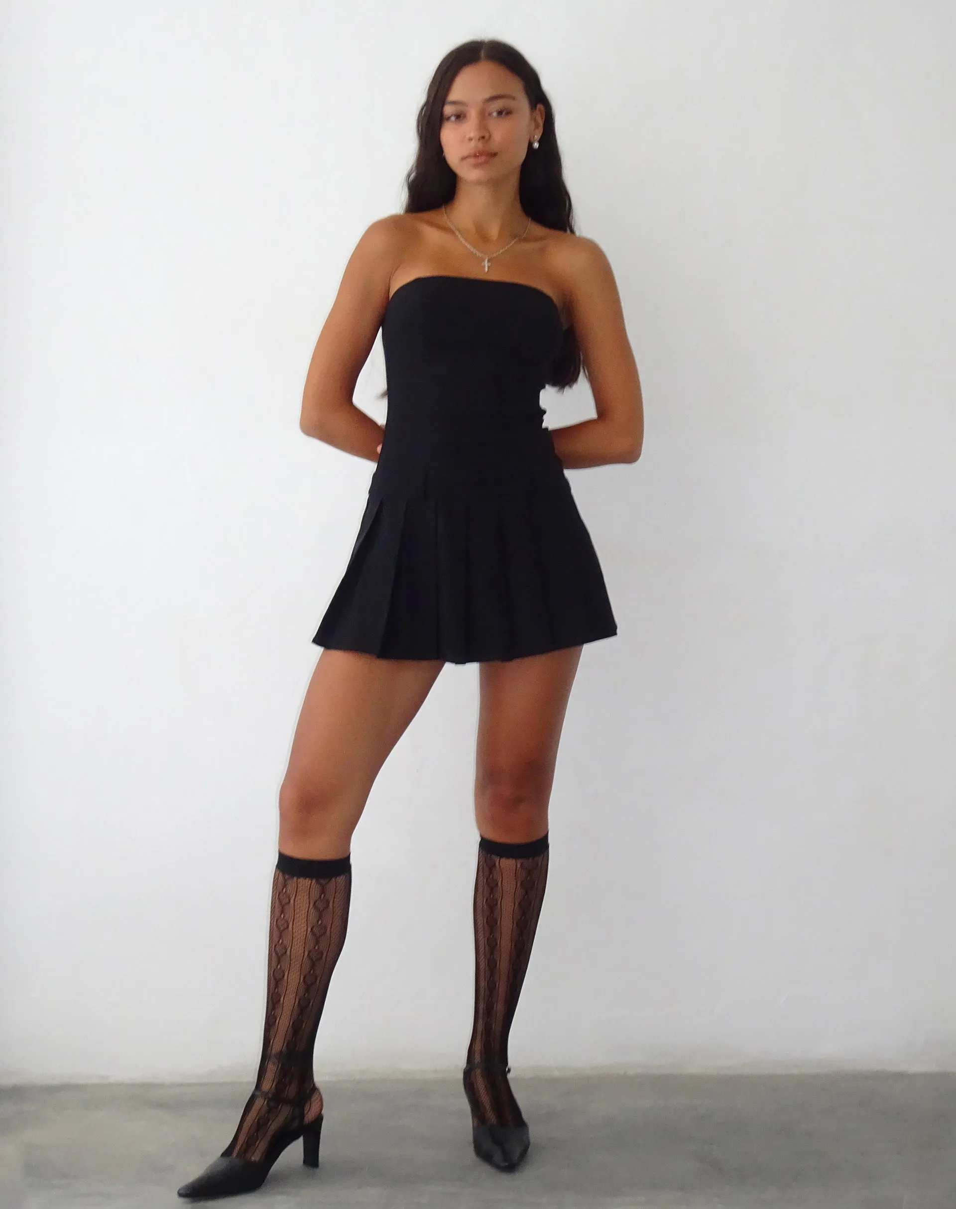 Payoda Bandeau Mini Dress in Black