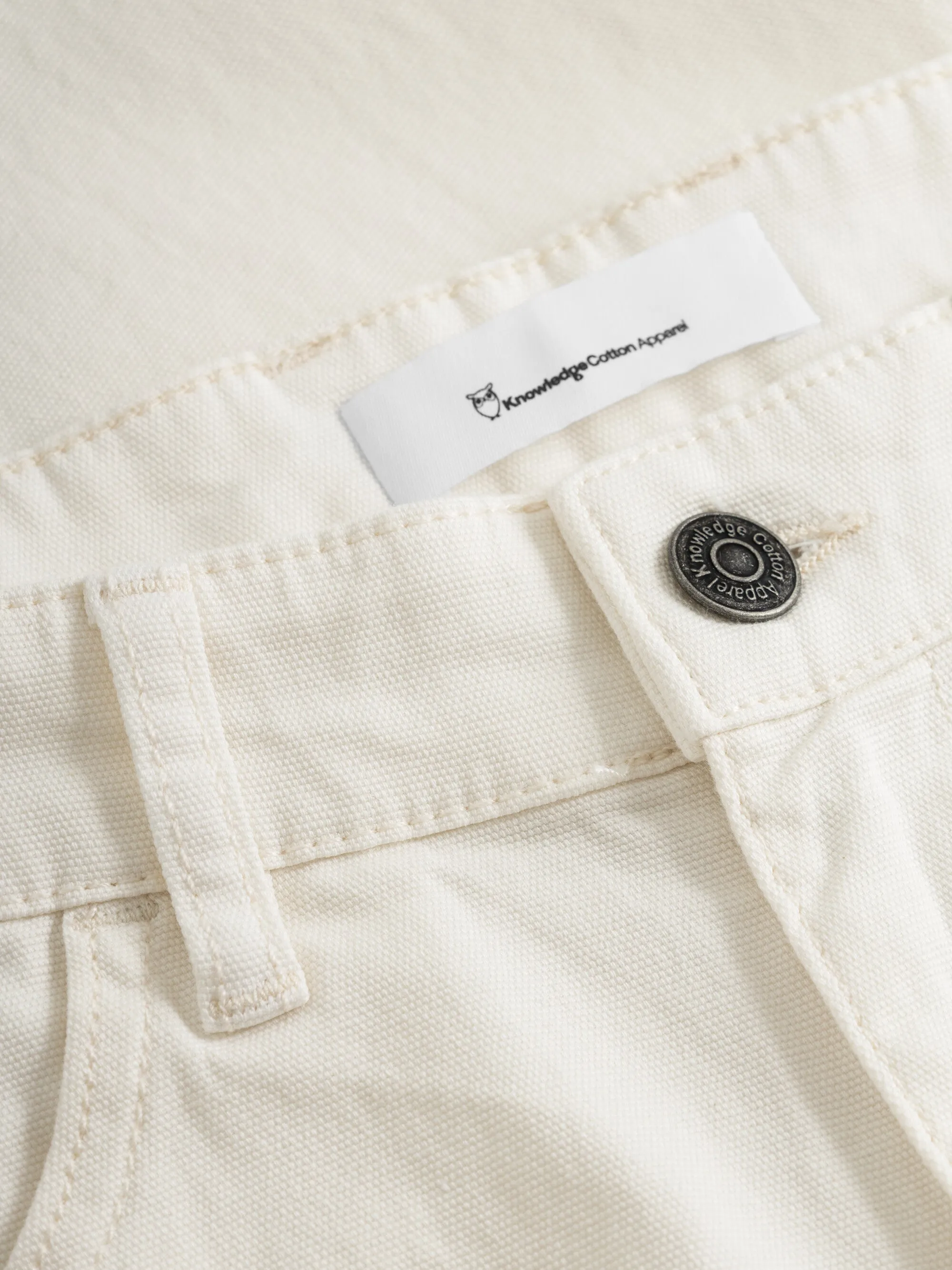 TIM tapered fit canvas 5-pocket pants - Star White