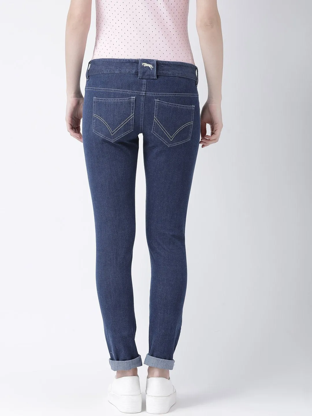 Women Blue Slim Fit Mid-Rise Clean Look Stretchable Jeans