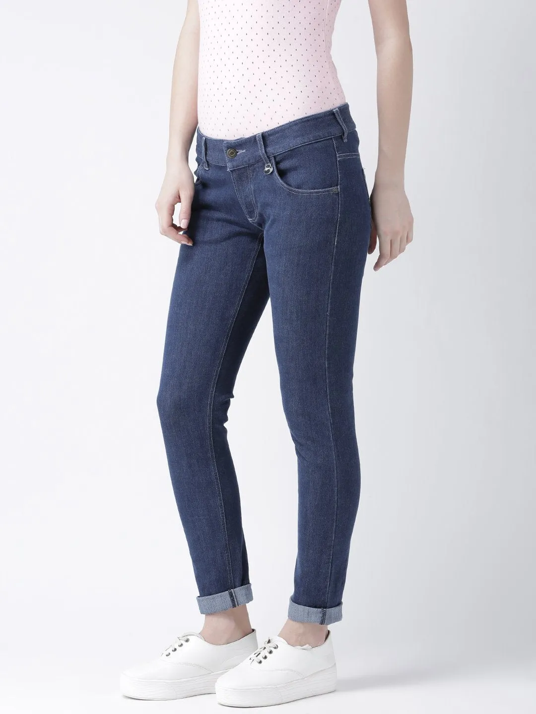 Women Blue Slim Fit Mid-Rise Clean Look Stretchable Jeans