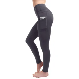 Women's Compression Leggings W/ Pockets - Carbon Gray