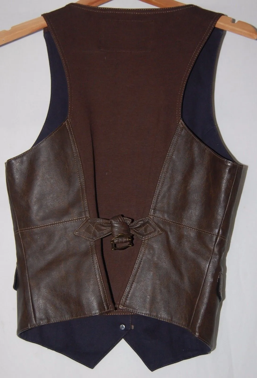 Women's Dark Brown Genuine Leather Vest WV07